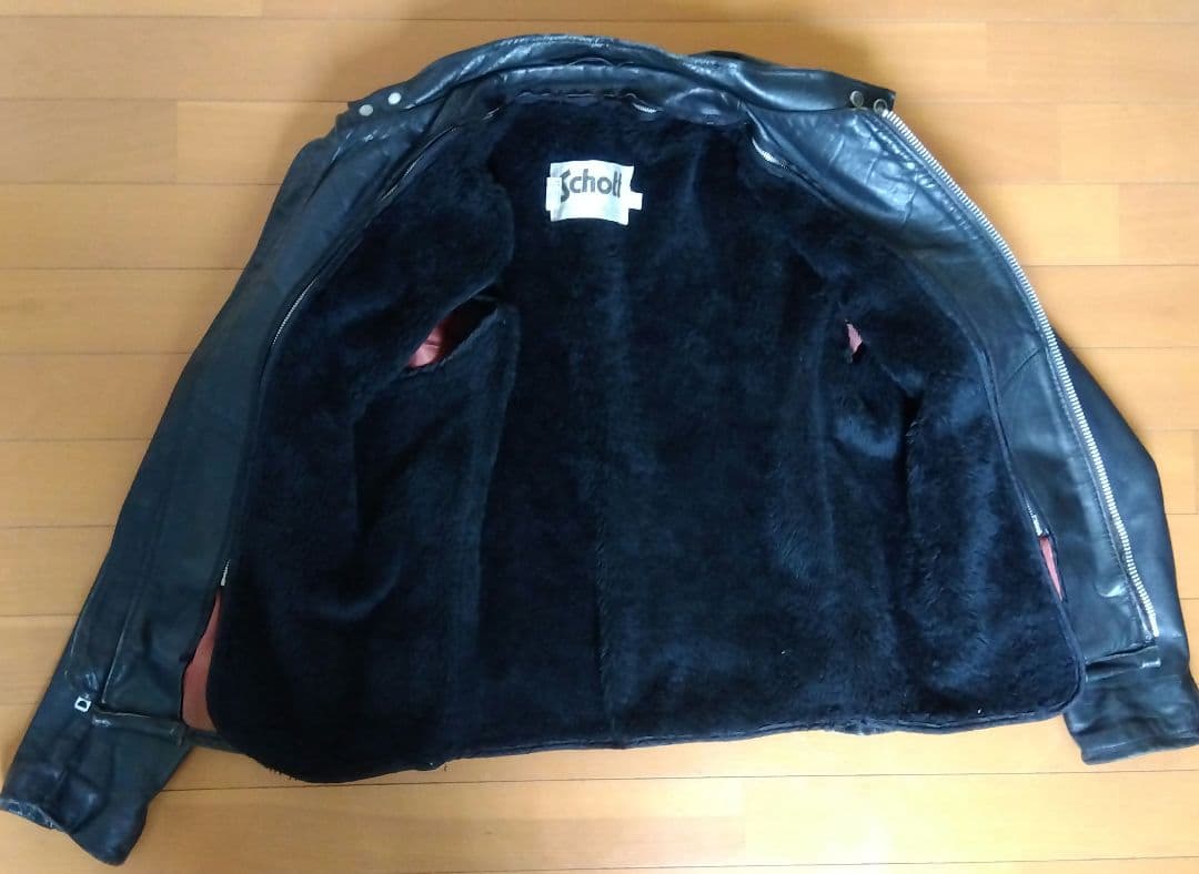 Schott vintage 牛革 シングルライダース ボアインナー付き 38