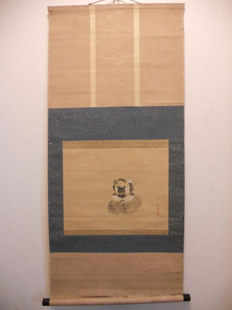 掛け軸 雲鳳 大黒様 七福神 紙本 希少 軸装 茶道具 掛軸 です。