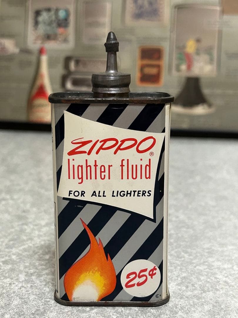 ビンテージzippo 1957-63 lighter fluid オイル缶