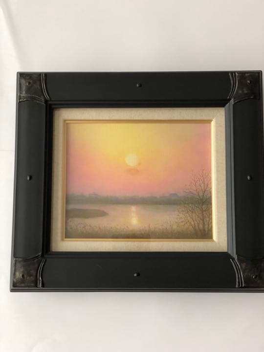 洋画 徳島県吉野川の風景