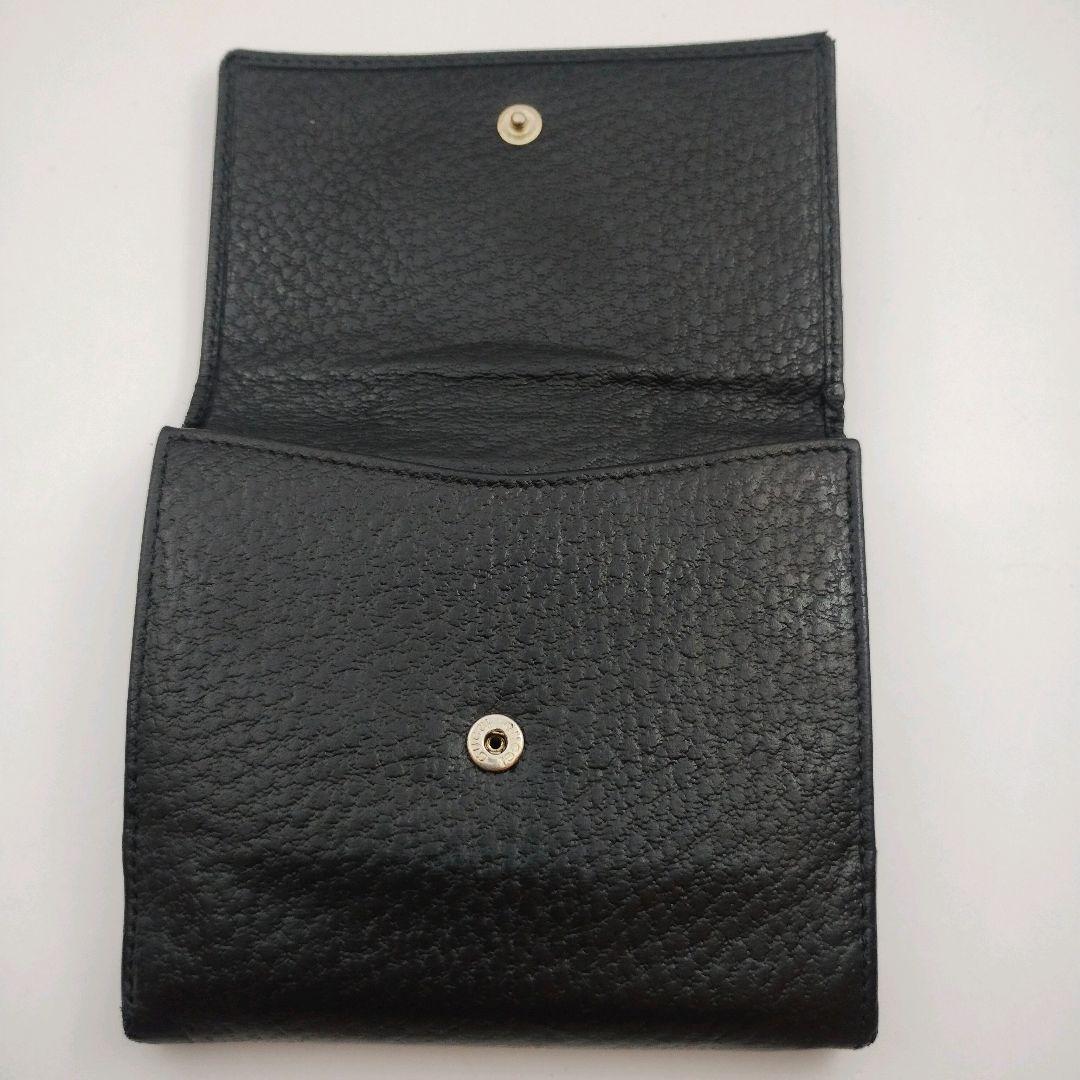 GUCCI 二つ折り財布 インターロッキング シェリーライン GG金具 黒 本革