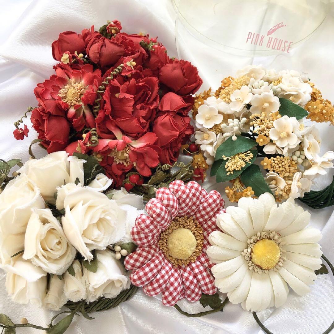【美品】ピンクハウス カネコイサオ コサージュ5点セット 造花 アクセサリー
