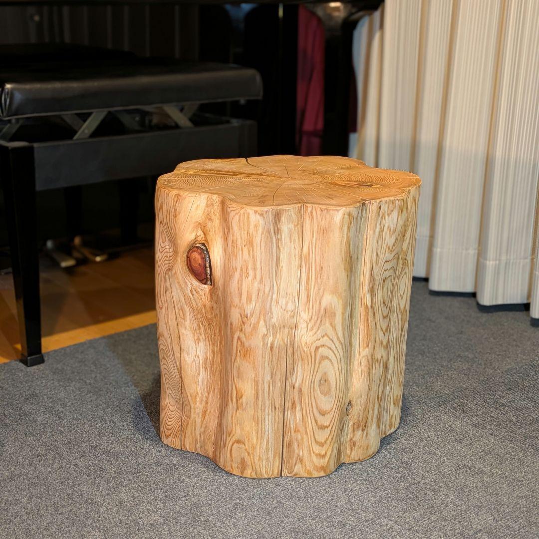 天然ヒバ　大型　切り株　丸太　椅子　スツール　テーブル　高さ約40.5㎝