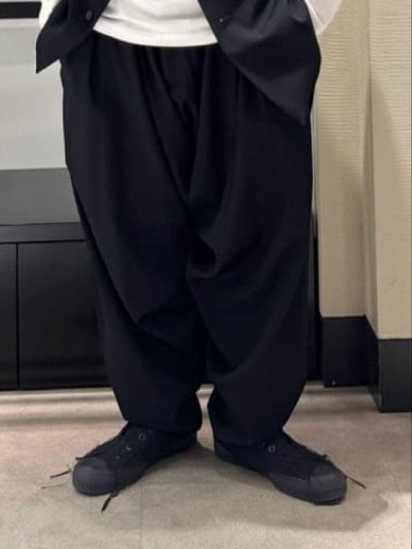 今期 試着のみ未使用 ヨウジヤマモトプールオム ドレープパンツ ウールギャバジン