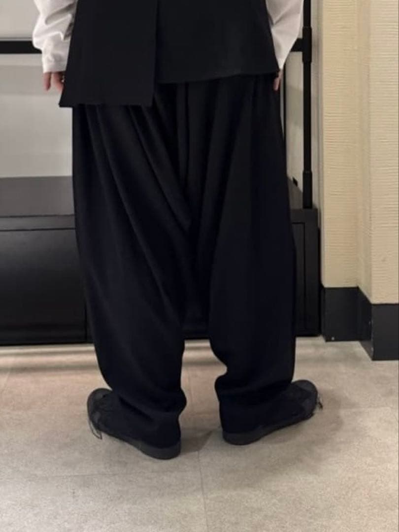 今期 試着のみ未使用 ヨウジヤマモトプールオム ドレープパンツ ウールギャバジン