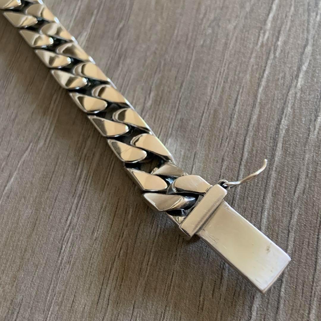 シルバー925製 喜平チェーンブレスレット10mm×20cmキューバン