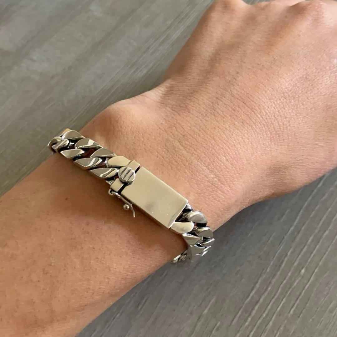 シルバー925製 喜平チェーンブレスレット10mm×20cmキューバン