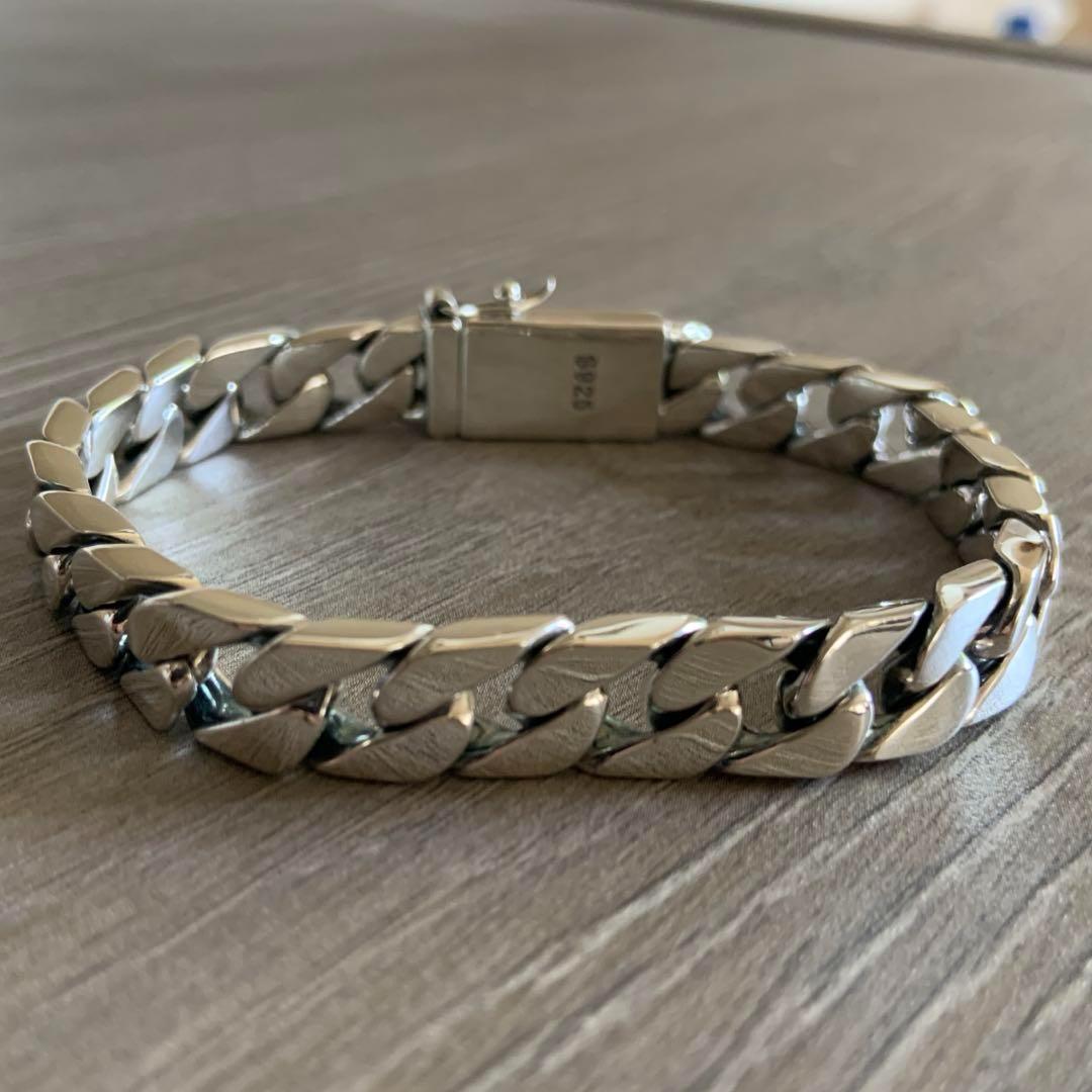 シルバー925製 喜平チェーンブレスレット10mm×20cmキューバン