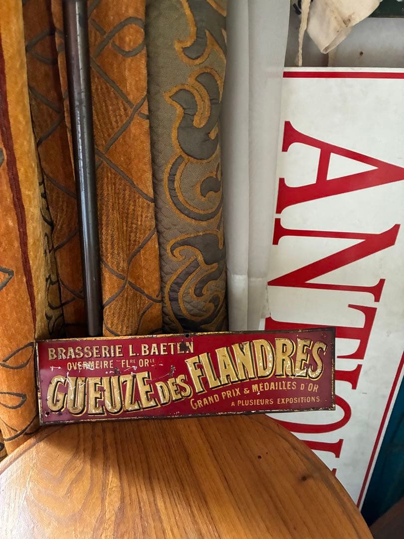 フランス　アンティーク　サイン　プレート　ビール　ベルギー　パブ　バー　超レア
