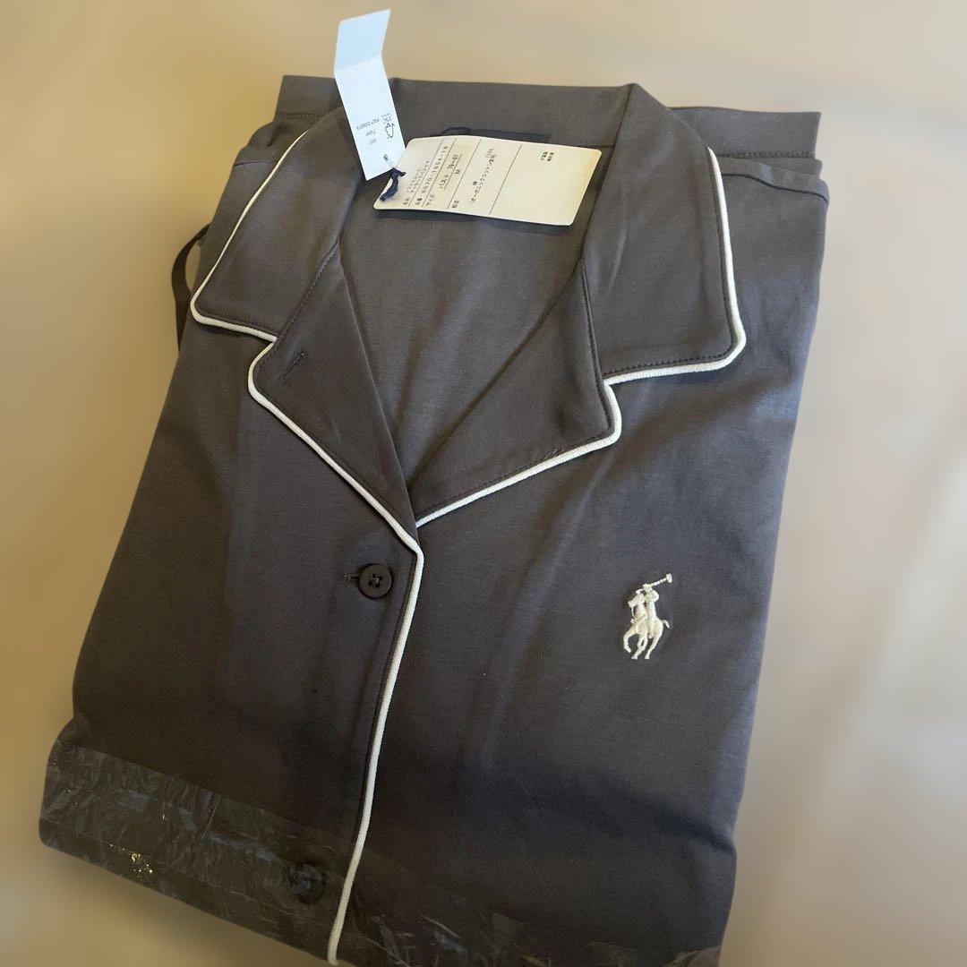 【新品タグ付】ラルフローレンパジャマレディースM オーガニックコットン　グレー