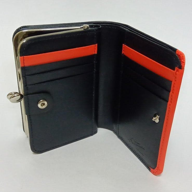 Kitamura/キタムラ★レザー・二折財布 がま口 ダークブルー/レッド