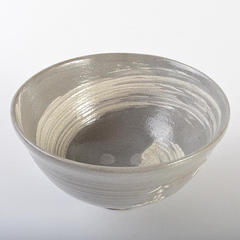 萬古焼　多気檗山作　淡々斎篆刻　刷毛目茶碗　銘彩雲　淡々斎極め箱　V　R6933