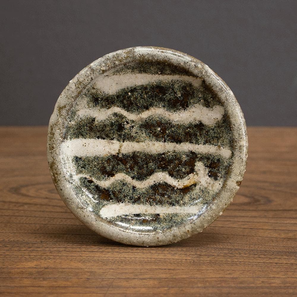 布志名焼 小皿 直径11.5cm 民芸 昭和レトロ スリップウェア（黒5）