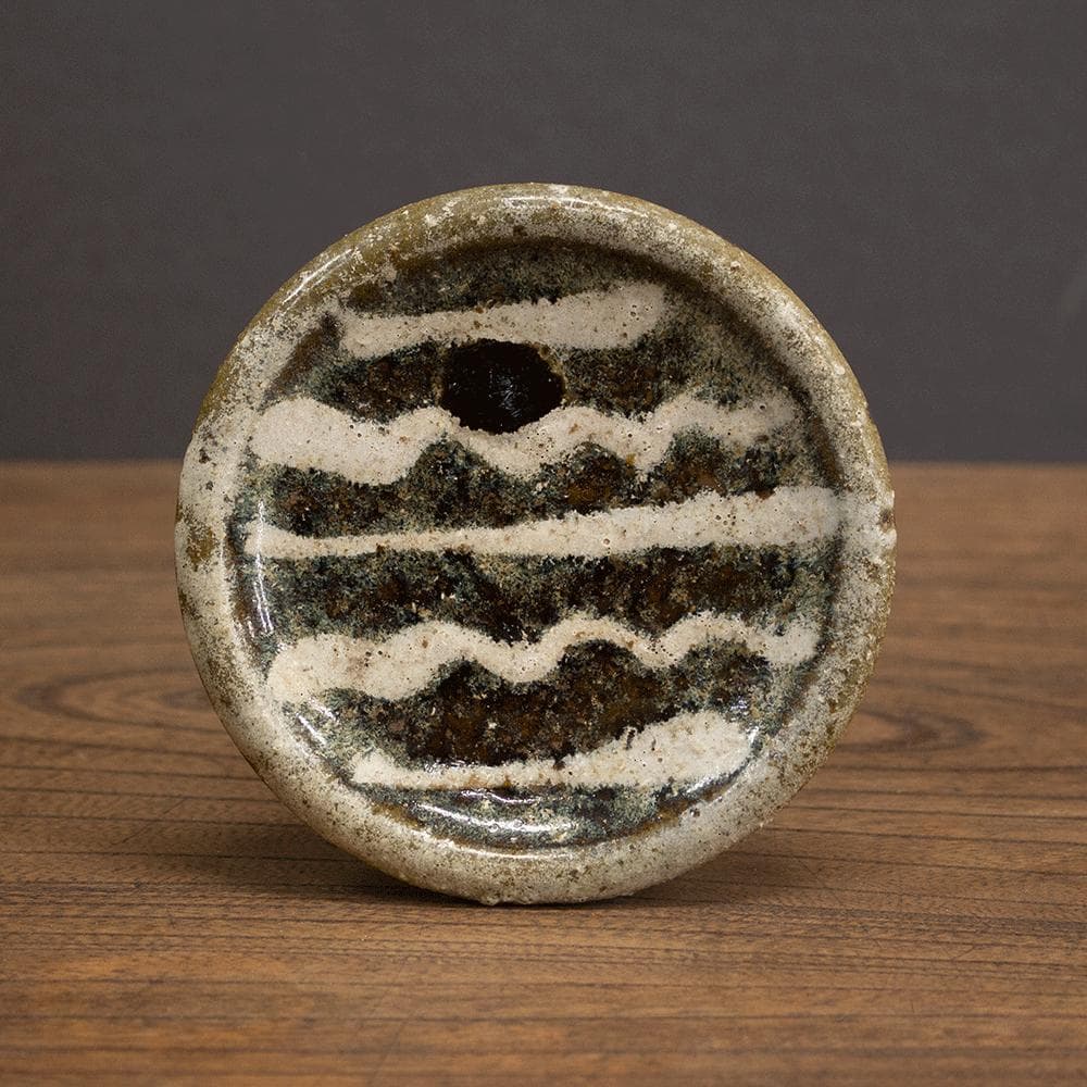 布志名焼 小皿 直径11.5cm 民芸 昭和レトロ スリップウェア（黒5）