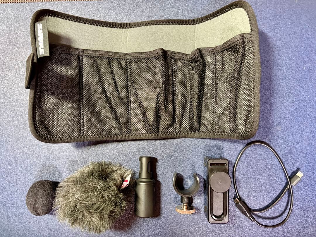 ※AB品:SHURE MV88+コンデンサーマイク ウィンドジャマー付き