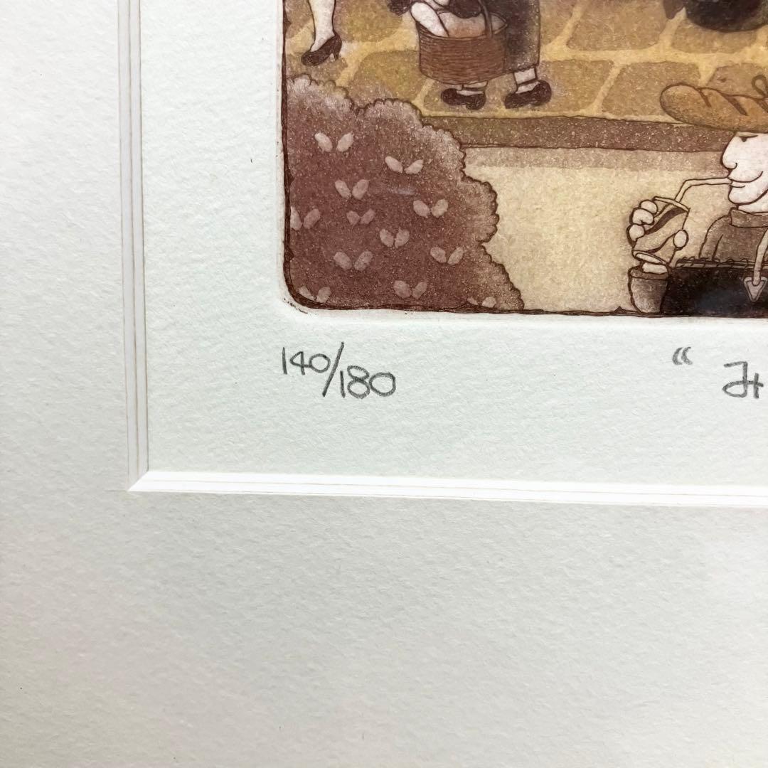 希少　限定品　銅版画　上砂理佳　「みんなでお昼どき」　レア　140/180