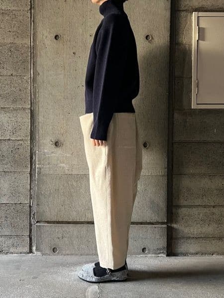 アトリエナルセ コットンウールツイルサルエルパンツ キナリ