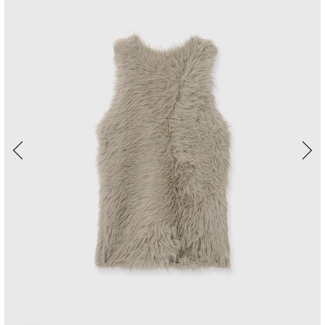 【美品】anuans ファーライクノースリーブニットトップス