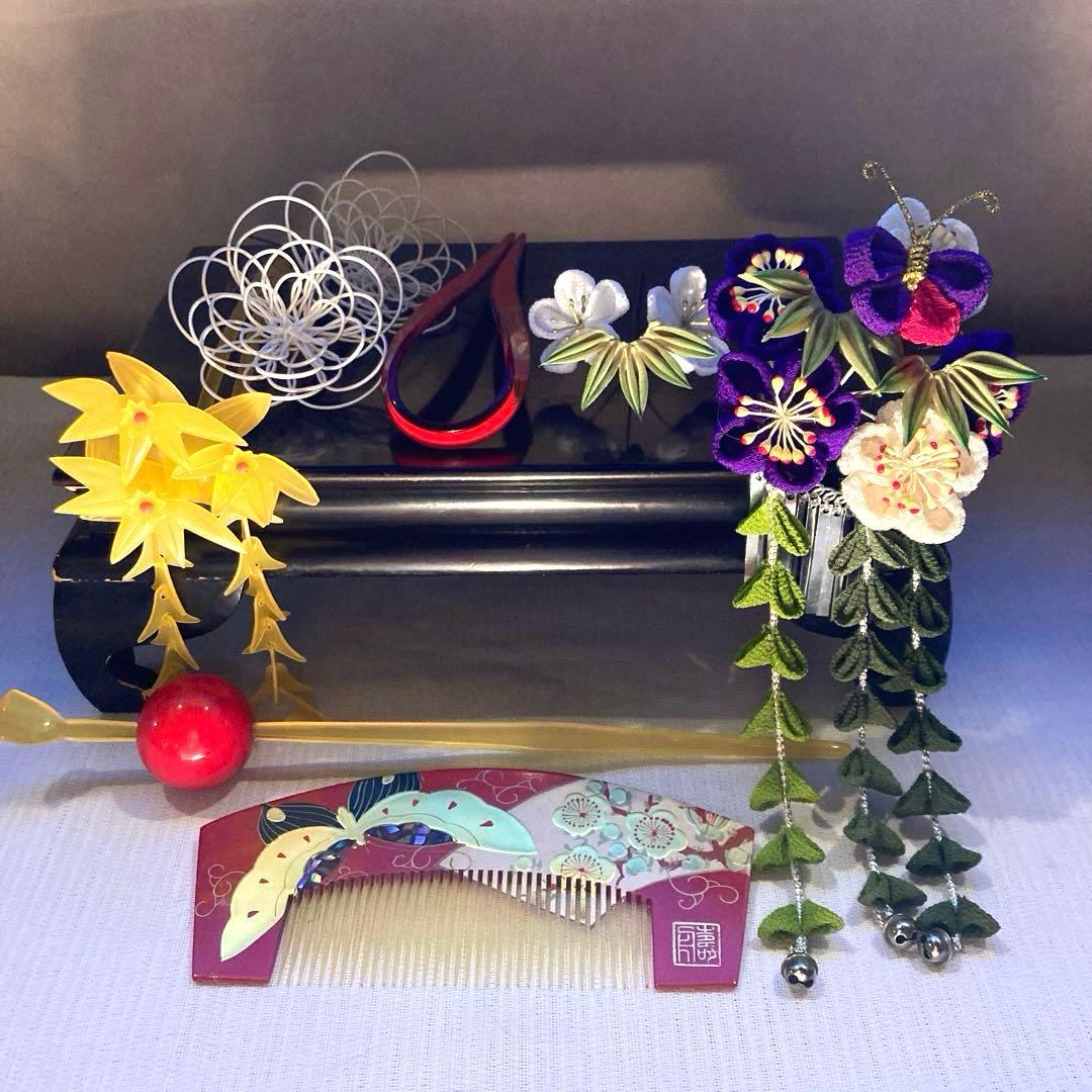 専用　舞妓簪　梅竹蝶々　花簪　藤下がり　鼈甲色簪　Uピン簪　櫛簪　玉簪　水引簪