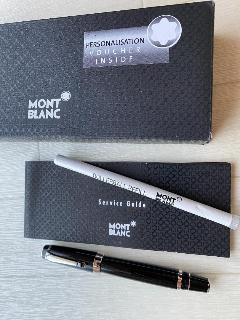未使用　モンブラン ボエム ノワール　プラチナxブラック　ローラーボール 付属品