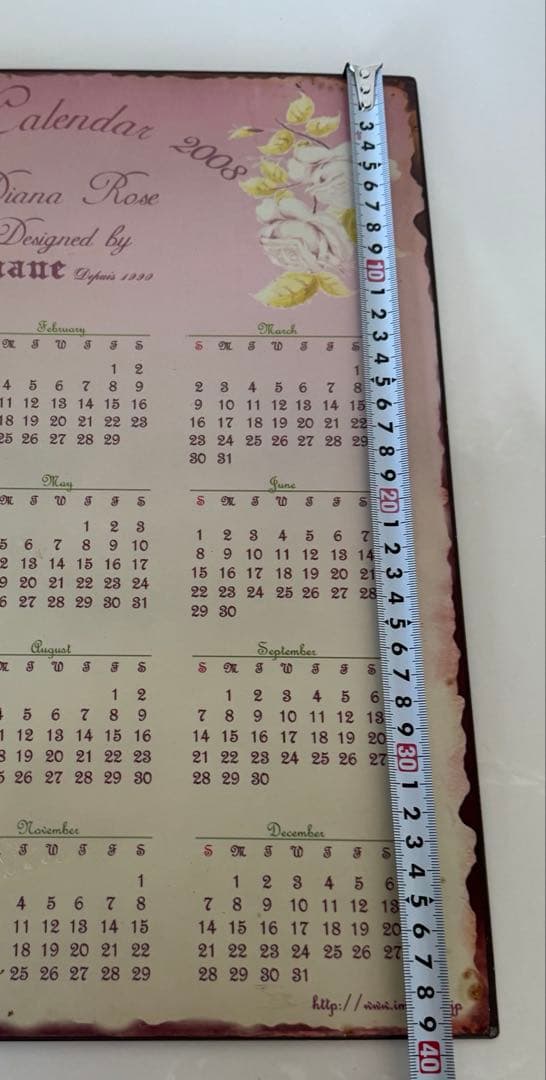 イマンダイアナローズアンティーク調インテリアカレンダー2008パネルブリキ
