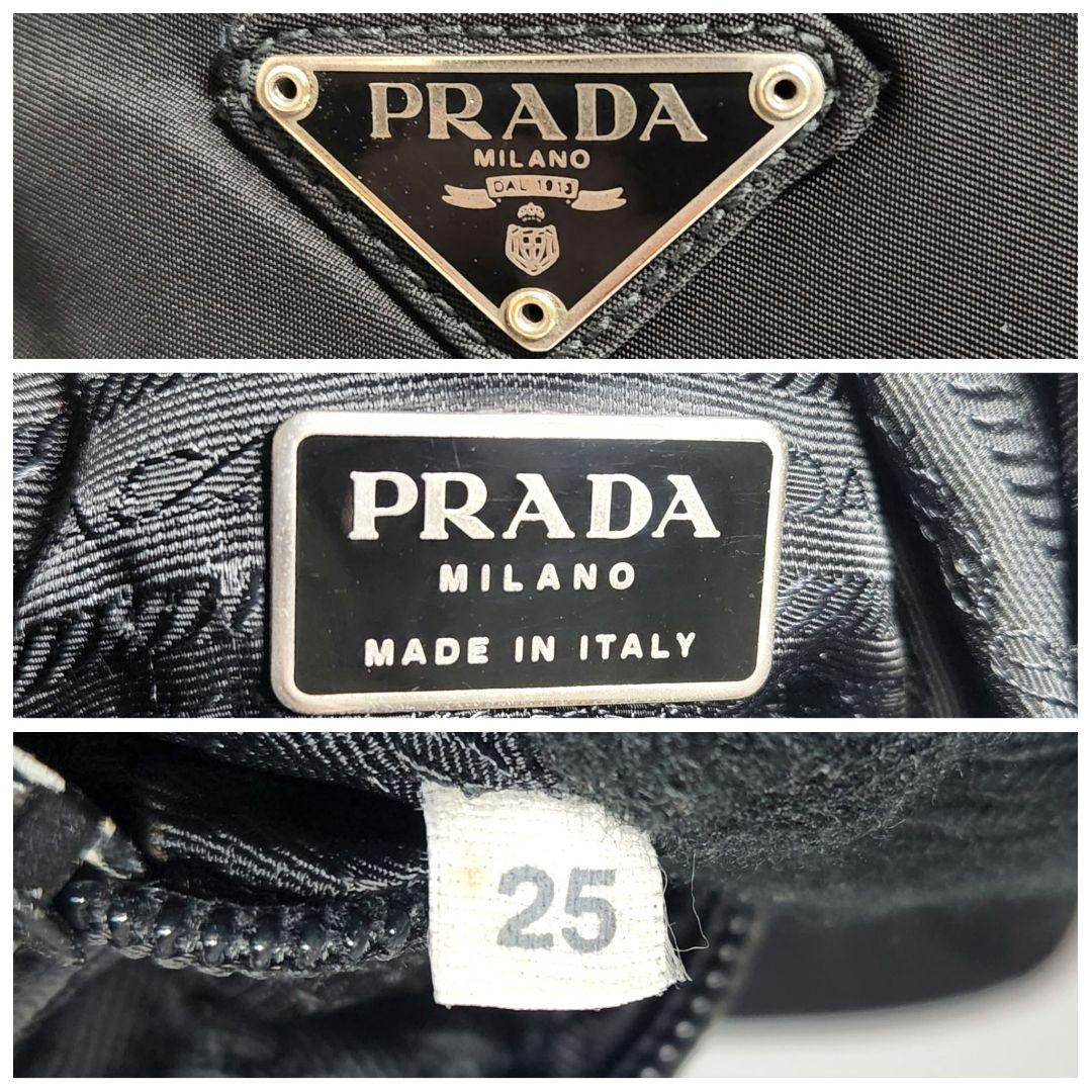 PRADA プラダ テスートナイロン レザー ショルダーバッグ ブラック