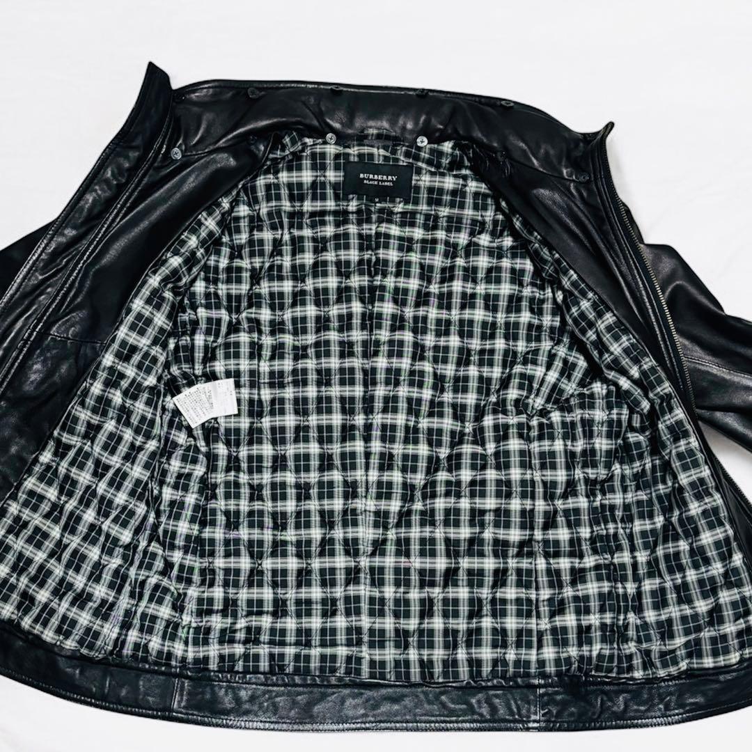 美品✨バーバリーブラックレーベル ラムレザー ライダース M ノバチェック