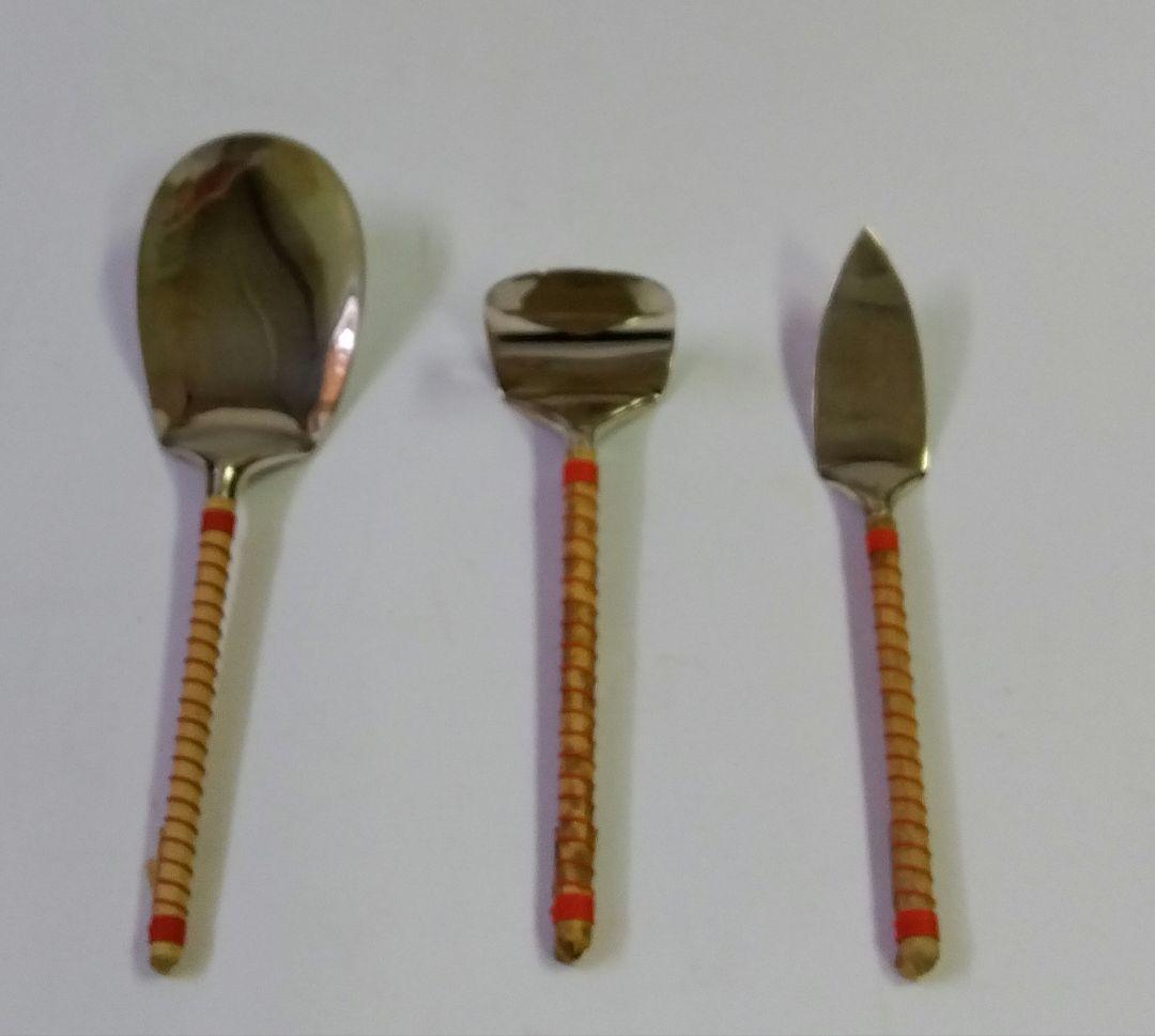 茶道具 灰匙 三本組灰匙 南鐐 銀製 木村清雲 灰形 風炉 新品未使用