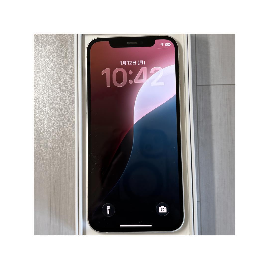 【美品】iPhone 12 ホワイト 128GB SIMフリー 新品バッテリー