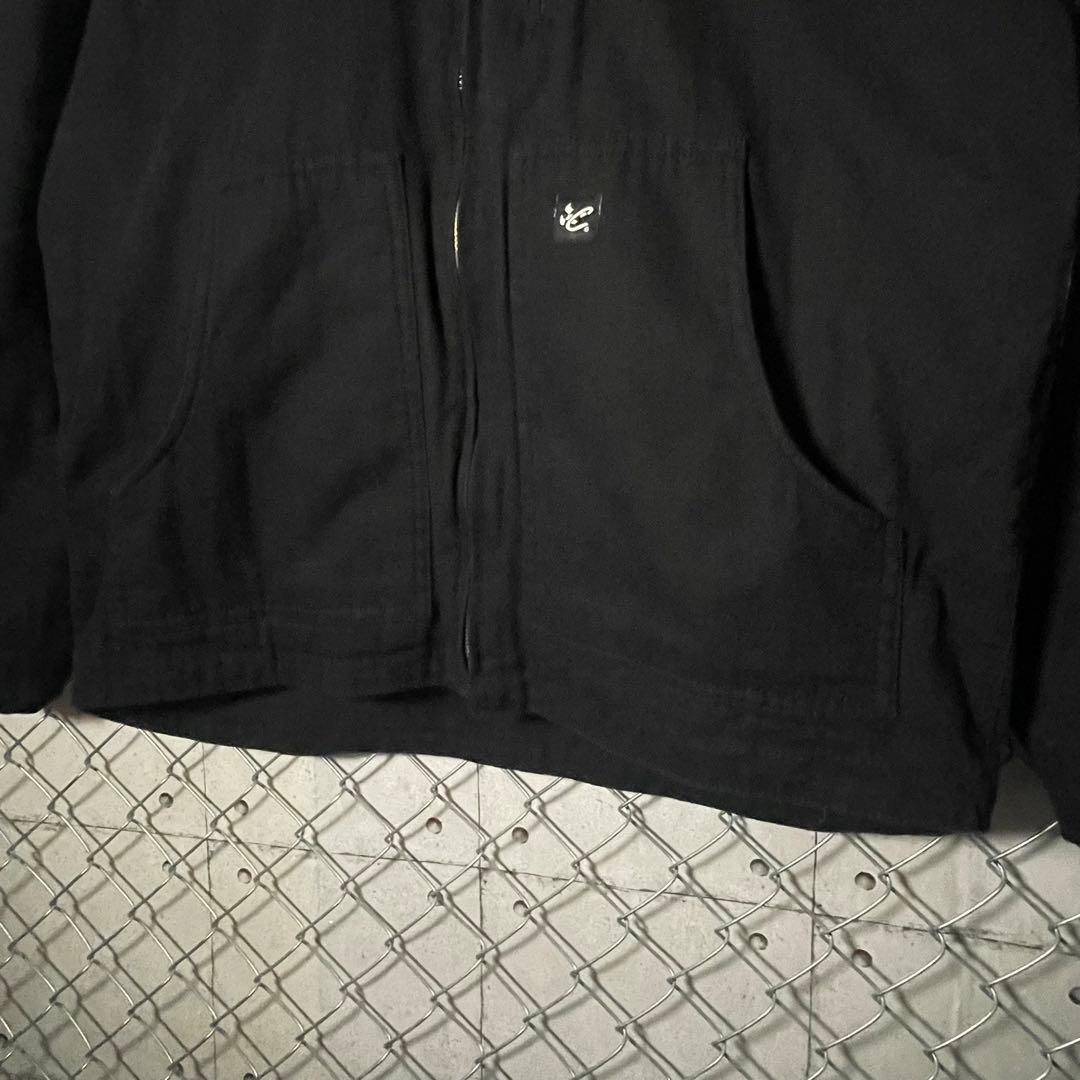 MACTOOLS マックツール ダック生地 短丈ジャケット ロゴ刺繍 黒 XL程