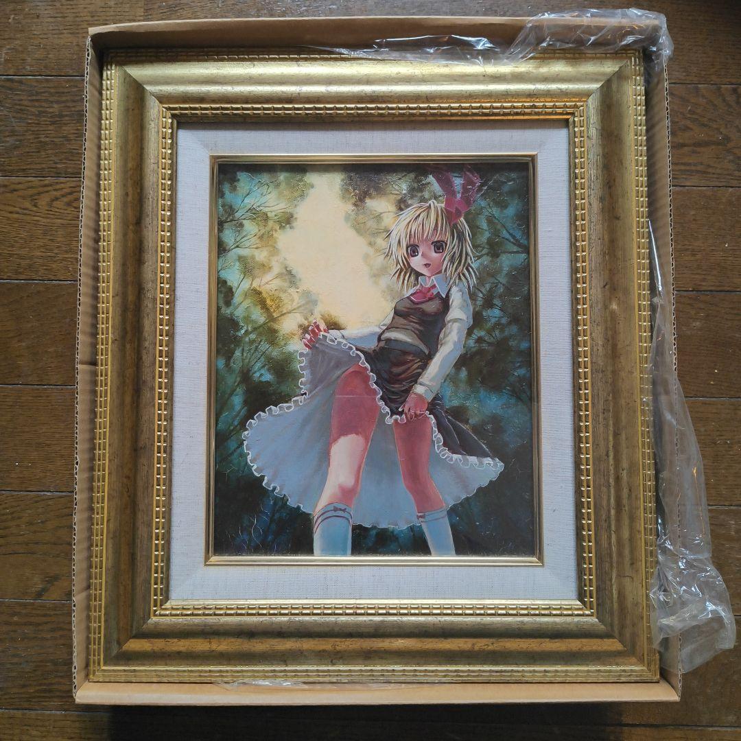 【値下げ交渉可】東方 油絵 ルーミア ゴールドフレーム額縁付き