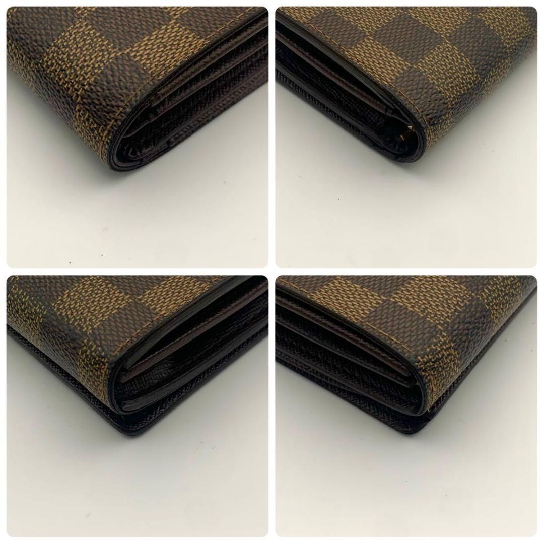 鑑定済み ルイヴィトン ポルトモネ ビエ トレゾール 財布 ダミエ コンパクト