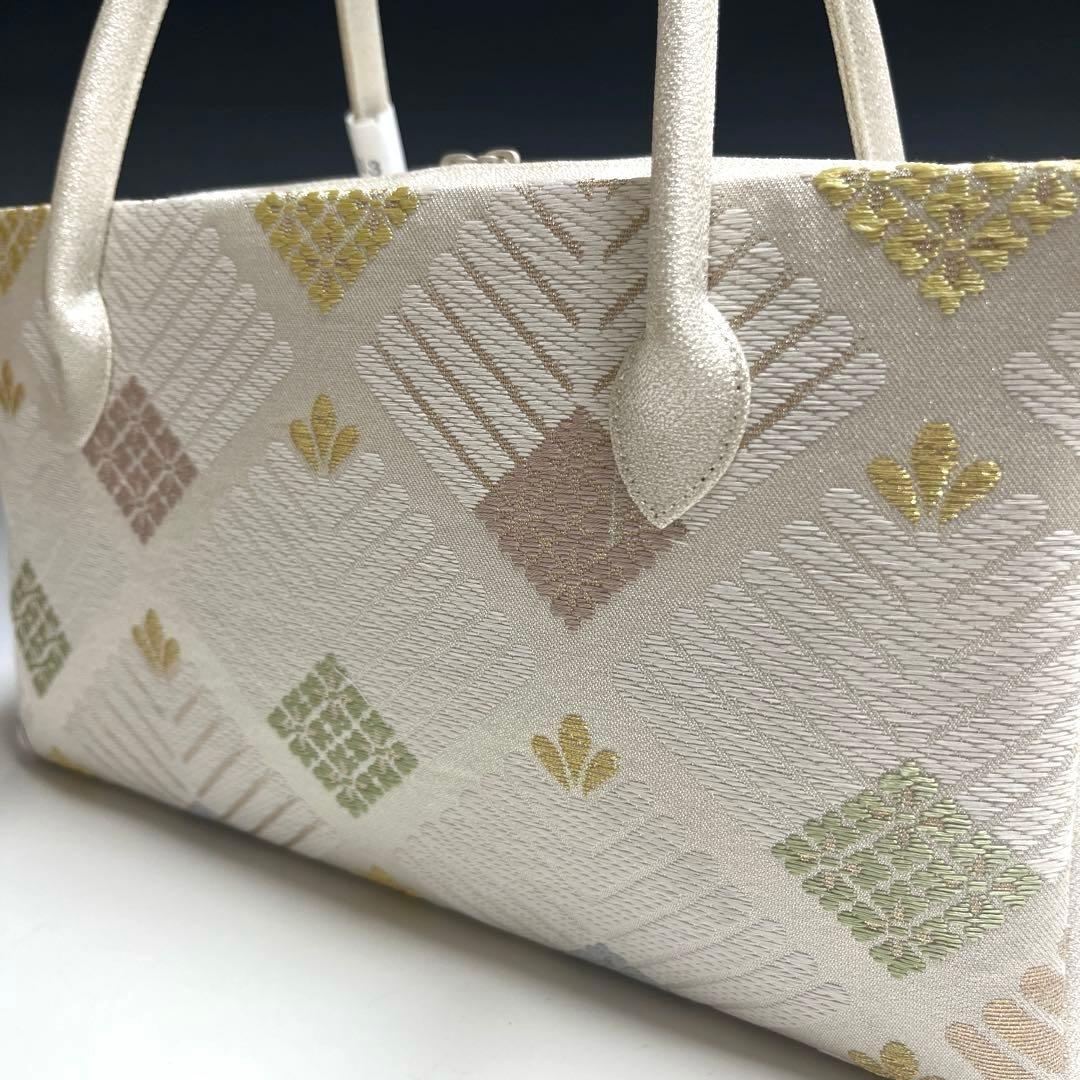 新品未使用品　京都 西陣織正絹帯地使用　利休バッグお茶席　25913