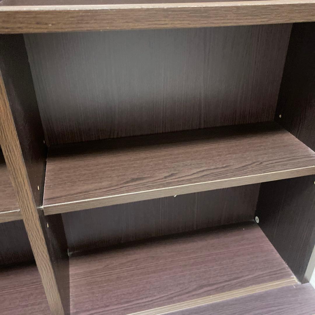 専用　ダークブラウン木製本棚 ガラス扉付き