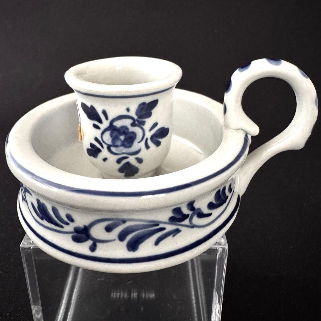 ヴィンテージ　デルフトブルー チャンバースティック 　キャンドルスタンド　672