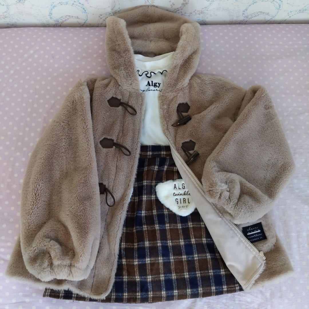 【4点セット】アルジー コート ジャンスカ チェックスカート トップス 160