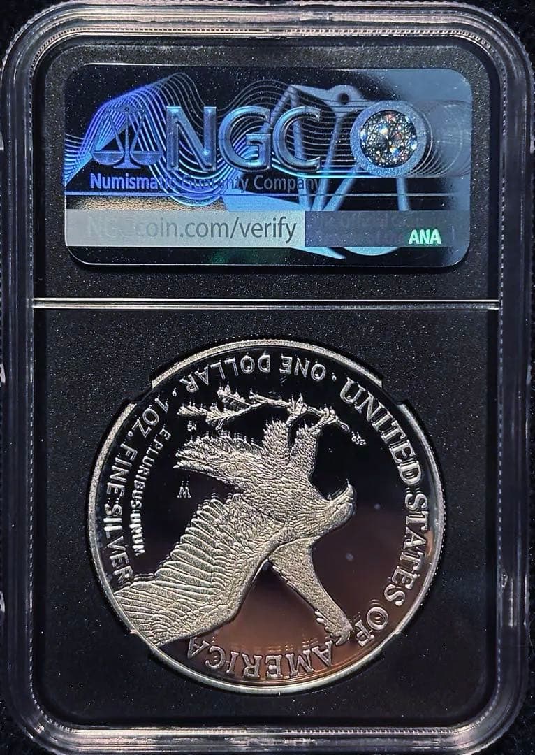 【最高鑑定・初版】2023 アメリカ イーグル銀貨 PF70 メルカンティサイン