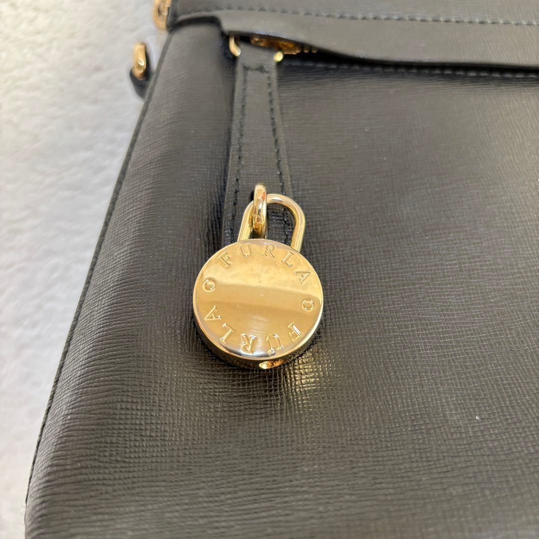 ✨️美品✨️ FURLA フルラ レザー ハンドバッグ 2WAY ブラック 黒