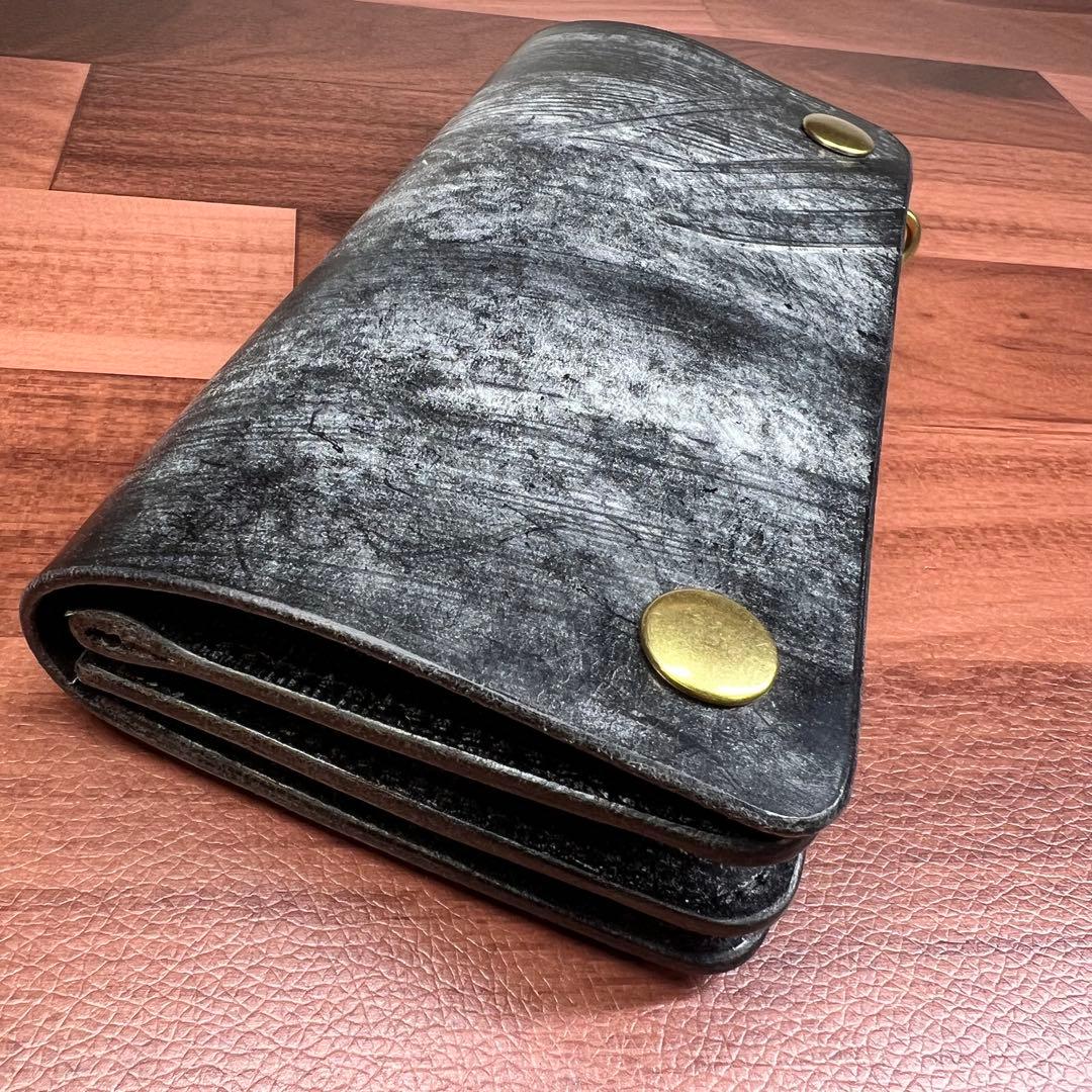 【トラッカーウォレット ロング 3層】 ブライドル ゴールド universal