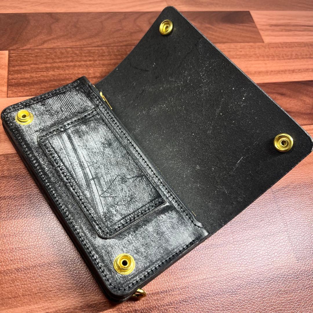 【トラッカーウォレット ロング 3層】 ブライドル ゴールド universal