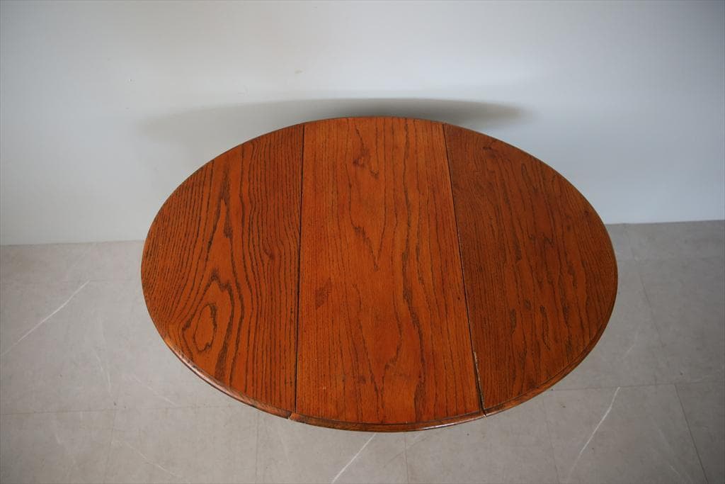 英国アンティーク木製ゲートレッグテーブル/ダイニング机バタフライ(91-121)