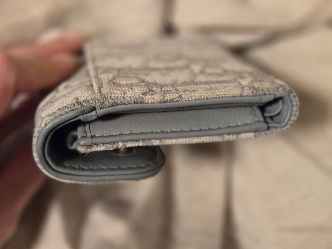 【美品】Dior Saddle Lotus ウォレット（グレー）