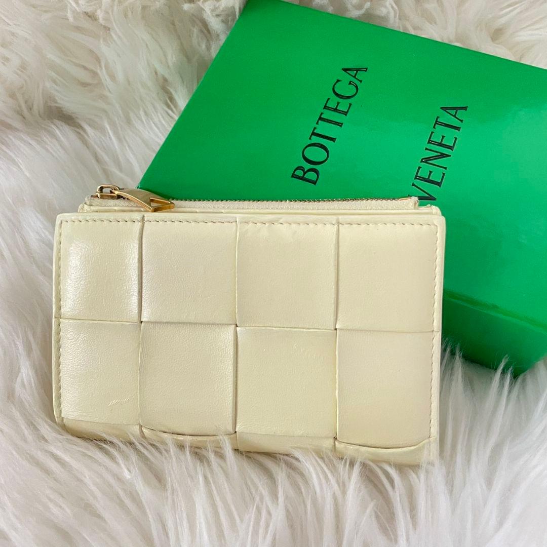 ボッテガヴェネタ カセット マキシ イントレチャート 二つ折り 財布 イエロー