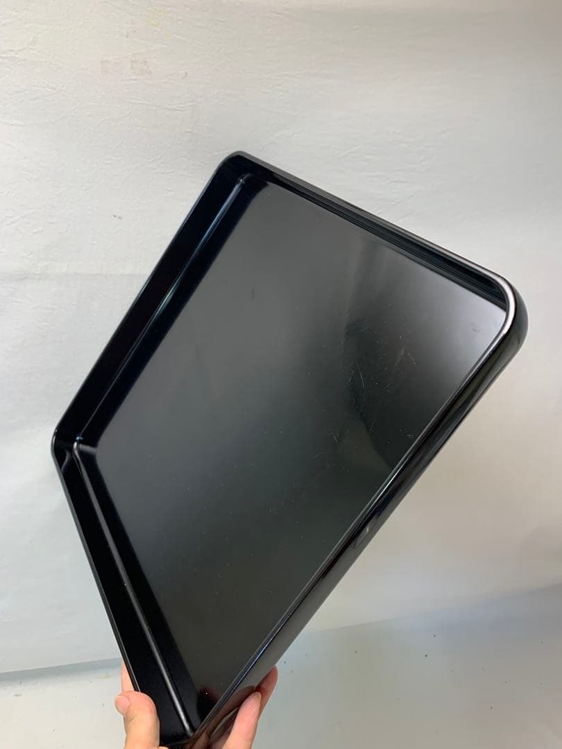 美品 懐石道具 木製黒真塗 四方膳 会席膳 6客組 銘々盆 平膳 宴会盆