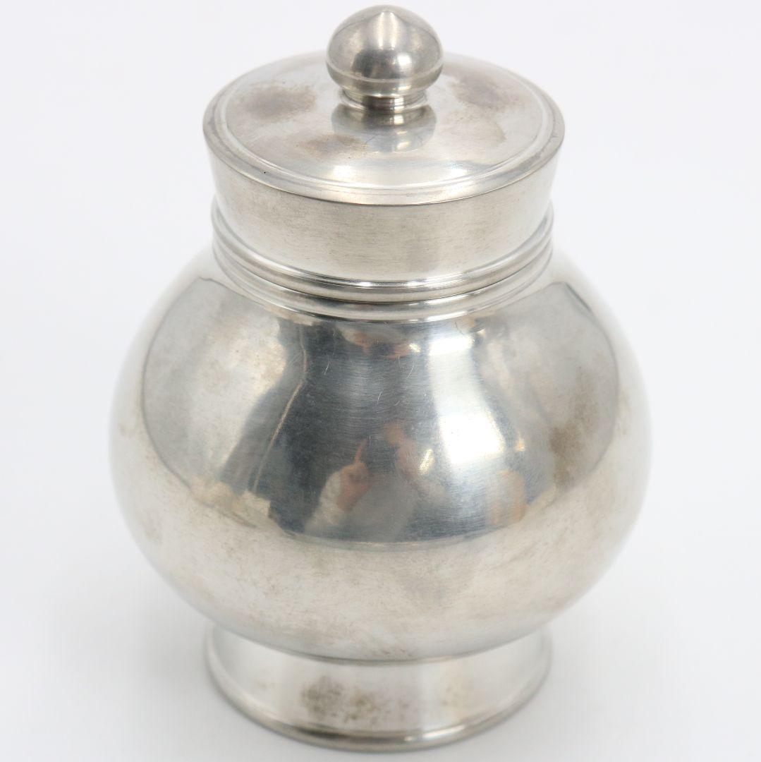 静寿居 辻井蔵苑造 純錫貞式茶入 茶心壷 煎茶道具　共箱共布　M960