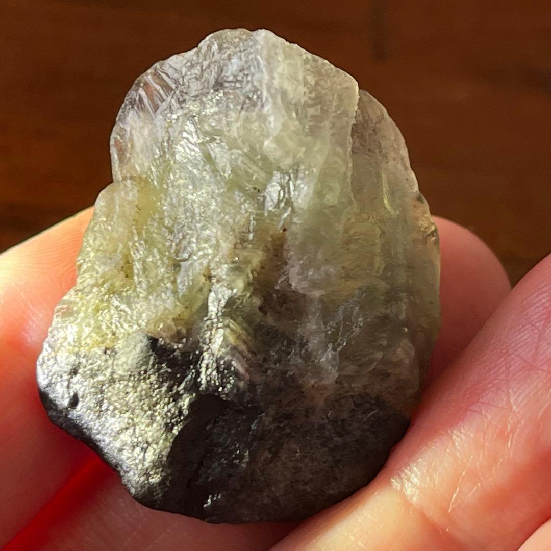 バイカラー 縞模様 フローライト 90.9ct 原石 グリーン グレー 一点物