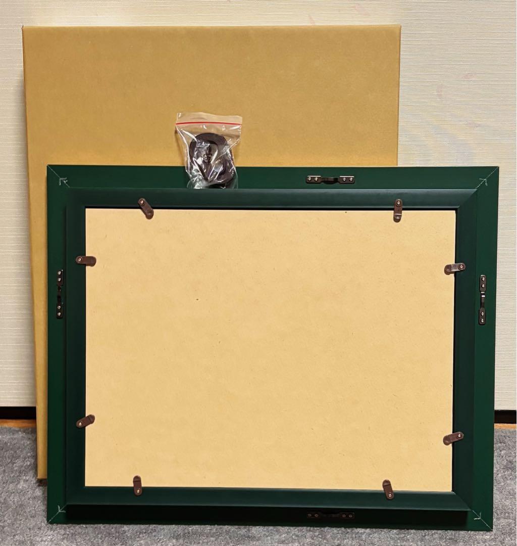 【F4号】手描き油彩　岡本太郎　サイン　岡本敏子鑑定シール　額縁　未使用額　絵画