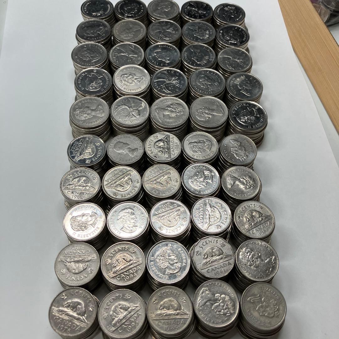 カナダ　25セント　トナカイ　250枚　ビーバー　5セント　250枚　まとめ売り
