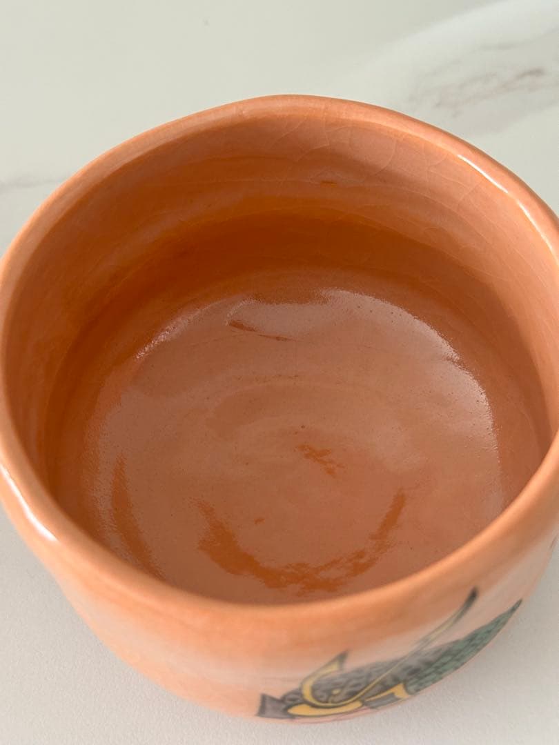 未使用　兜の絵　黒楽　茶道具　京焼　桂窯　伊東桂楽造　茶碗　子供の日　端午の節句