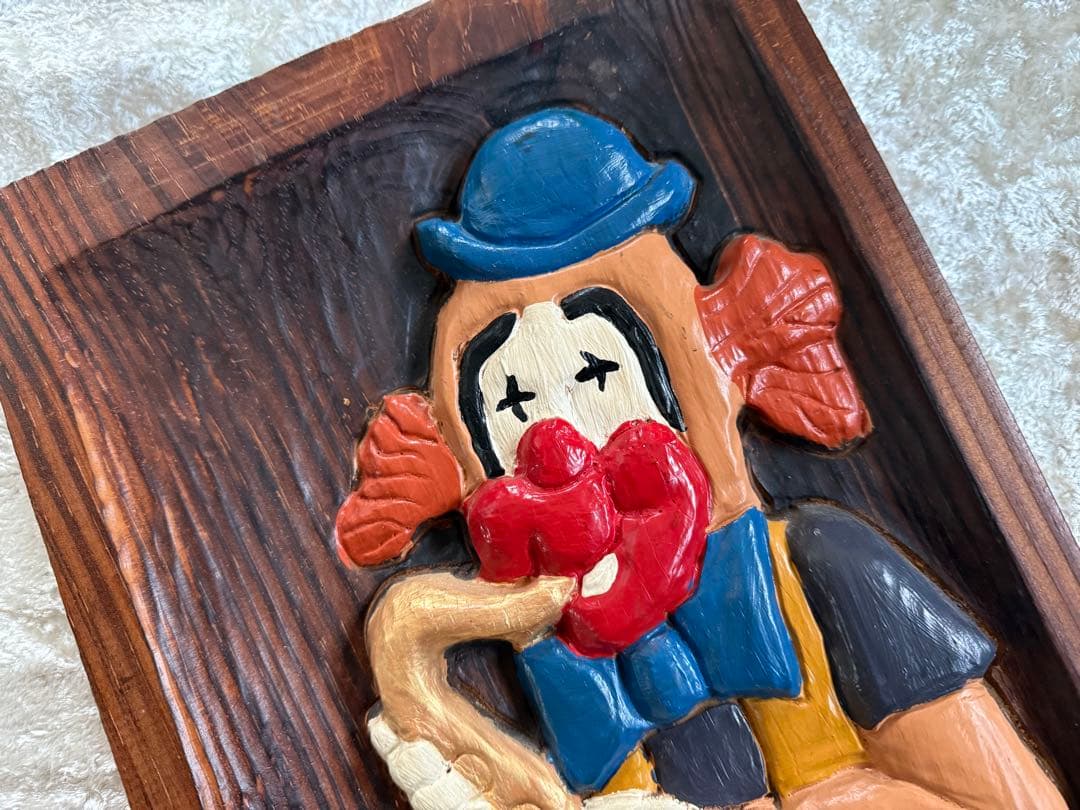 木製クラウン彫刻 2点セット